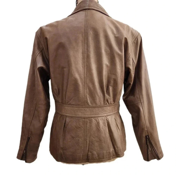 Vintage American Leather Jacket, Taupe Tan, Women's Small (listing as) - Picture 2 of 9